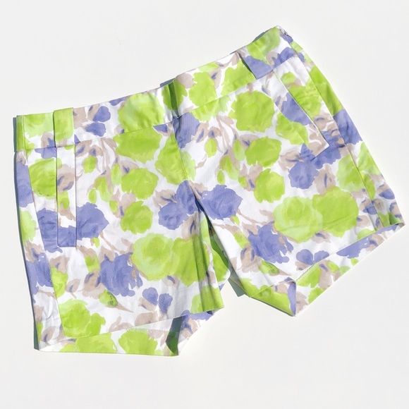 J. Crew Factory Pants - J. Crew Watercolor Floral Cotton Chino Zip Shorts